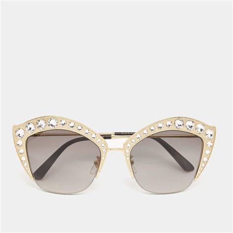 gucci embellished cat eye sunglasses|cat eye gucci sunglasses women's.